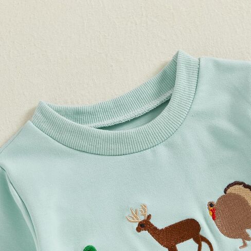 Baby Boy Girl Fall Outfit Daddy’s Hunting Buddy Embroidery Crewneck Romper Duck Deer Turkey Bodysuit Hunting Outfit in Saudi Arabia
