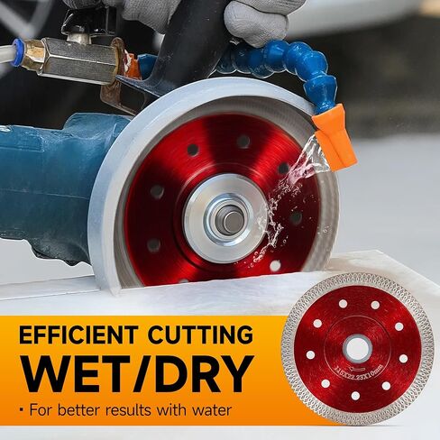 inmozata 5pcs شفرات المنشار الماس 4-1/2 بوصة-عجلة قطع بلاط رقيقة للغاية لبلاط الخزف والسيراميك والرخام والجرانيت-شفرة الماس لزاوية (أحمر) in Kuwait