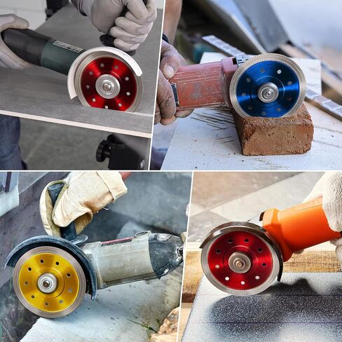 inmozata 5pcs شفرات المنشار الماس 4-1/2 بوصة-عجلة قطع بلاط رقيقة للغاية لبلاط الخزف والسيراميك والرخام والجرانيت-شفرة الماس لزاوية (أحمر) in Kuwait