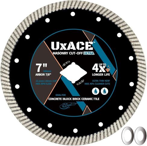 شفرة الماس 4-1/2 بوصة ، 7/8 بوصة الشجرة ، و 4.5 '' Super Thin Diamond Plade لزاوية طاحونة وبلاط ، وعجلة قطع الماس للأغراض العامة للسيراميك ، والبلاط ، والجرانيت ، والخزف ، 2 عبوة in Kuwait