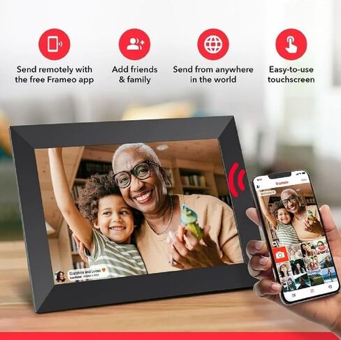 ONN 10 "Wi-Fi الصورة الرقمية إطار إرسال الصور ومقاطع الفيديو على الفور عبر تطبيق Frameo Freamo 100096733 in Saudi Arabia