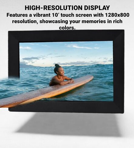 ONN 10 "Wi-Fi الصورة الرقمية إطار إرسال الصور ومقاطع الفيديو على الفور عبر تطبيق Frameo Freamo 100096733 in Saudi Arabia