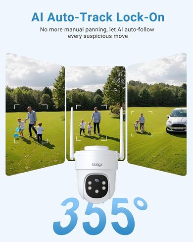 AOV Security Camera Wireless Outdoor مع لوحة شمسية 6W ، 24/7 كاميرا تسجيل للأمن المنزلي ، WiFi 6 ، 2K Cameras Wireless Outdoor ، 360 ° PTZ مع رؤية ليلية ، تتبع تلقائي in Kuwait