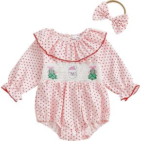 أول طفلة عيد الميلاد طفلة لي حديثي الولادة سانتا سانتا مدخن الفقاعة رومبير لطيف الكشكش bodysuit in Kuwait