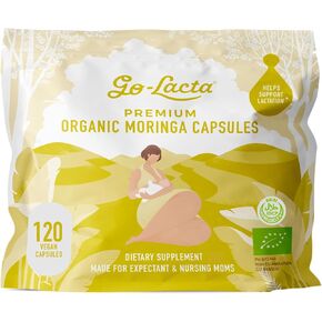 Go-Lacta® 100% Organic Moringa Capsules for Breastfeeding Moms - 30 Capsules - Pure Premium Postnatal Vitamins - Breastfeeding Supplements to Increase Milk Supply - Postpartum Vitamins for Women in Saudi Arabia