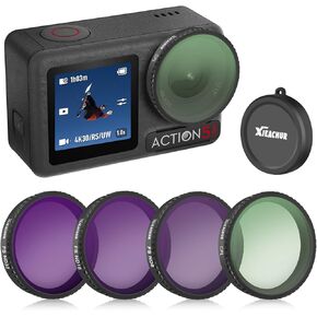 مجموعة مرشح ل DJI Action 5 Pro Action 4 Action 3 Action 3 Camera Camera ، 4 pack CPL ND8 ND16 ND32 مع غطاء عدسة السيليكون ، مرشحات العدسات الاستقطابية ، الزجاج البصري HD ، التصميم المفاجئ in Kuwait