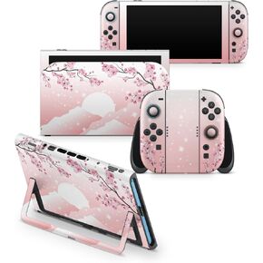 Tacky Design Sakura Flowers Skin Compatible with Nintendo Switch Skin - Premium Vinyl 3M Cherries Blossoms Nintendo Switch Stickers Set - Switch Skin for Console, Dock, Joy Con - Decal Full Wrap in Kuwait