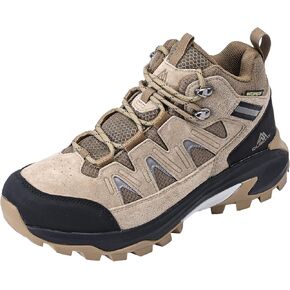 Queday Mens Womens Leather Bracking Boots Boots Lightweight Outdoor Walking Shoes Treptible Doede Hike Trekking Trails Camping Climbing in Kuwait