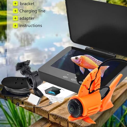 Sanpyl Underwater Fishing Camera, 1080P HD Fish Finder with 195° Wide Angle View and 4.3in Screen, for Ice Lake Boat Kayak Fishing, 30m Cable in Saudi Arabia