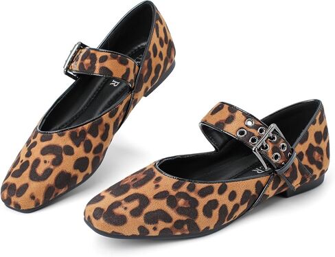 Hxlber Flats for Women Mary Jane Square Toe Ballet Flat Shoes Ankle Strap Dressy Comfortable Slip on Formal Dress Flat Shoes in Kuwait