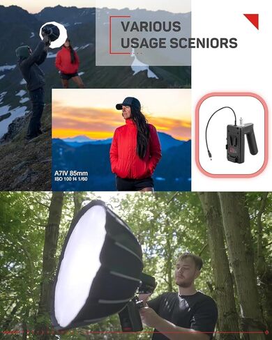 IFOOTAGE LED Video Light SL1 60DN & V-Mount Battery Grip, Handheld Portable Video Lighting (Battery Not Included), CRI 98/TLCI 99/12200 LM, 70W LED Continuous Video Light in Saudi Arabia