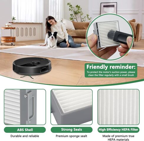 8-Pack Hepa Filter Replacement for iRobot Roomba Max 705 Vac/Plus 504 Vac Robot Vacuum Cleaner Parts Vacuum Filter, High Efficiency Filters + 1 Cleaning Brush in Saudi Arabia