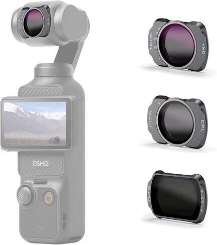 Tilta Ultimate Filter Kit متوافقة مع DJI Osmo Pocket 3 - تشمل الكثافة المحايدة 1.5/1.8/2.1 ، Mist Black 1/4 و 1/2 ، مستقطب دائري | المفاجئة المغناطيسية | الزجاج البصري النحيف للغاية in Saudi Arabia
