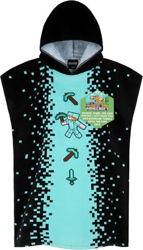 Minecraft Towelling Poncho Kids Teens Hooded Bath Towels Absorbent Beach Towel (Multi Tie Dye, 6-9 Years) in Saudi Arabia