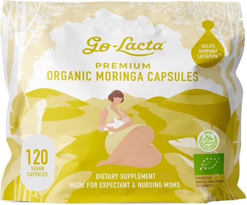 شاي المورينغا العضوي الفاخر من Go-Lacta للأمهات المرضعات لزيادة إمدادات حليب الثدي والبقاء رطبًا - 16 كيس شاي - 32 وجبة in Saudi Arabia