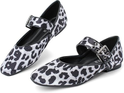 Hxlber Flats for Women Mary Jane Square Toe Ballet Flat Shoes Ankle Strap Dressy Comfortable Slip on Formal Dress Flat Shoes in Kuwait