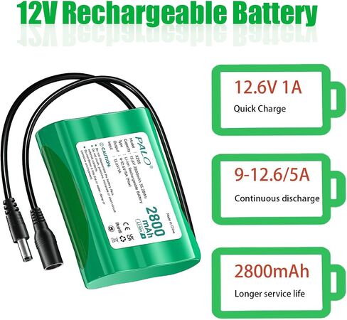 12 فولت 2800mAh حزمة بطارية ليثيوم أيون مع شاحن ومحول متوافق مع أجهزة 12 فولت ، لوحة الطاقة الشمسية ، سيارة RC ، مشغلات MP3 ، مشروع DIY ، الراديو ، ضوء الصيد ، شريط LED LED ، كاميرا CCTV ، قارب ، روبوت in Saudi Arabia