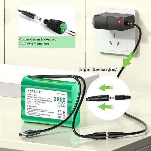 12 فولت 2800mAh حزمة بطارية ليثيوم أيون مع شاحن ومحول متوافق مع أجهزة 12 فولت ، لوحة الطاقة الشمسية ، سيارة RC ، مشغلات MP3 ، مشروع DIY ، الراديو ، ضوء الصيد ، شريط LED LED ، كاميرا CCTV ، قارب ، روبوت in Saudi Arabia