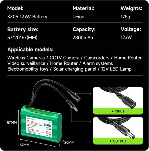 12 فولت 2800mAh حزمة بطارية ليثيوم أيون مع شاحن ومحول متوافق مع أجهزة 12 فولت ، لوحة الطاقة الشمسية ، سيارة RC ، مشغلات MP3 ، مشروع DIY ، الراديو ، ضوء الصيد ، شريط LED LED ، كاميرا CCTV ، قارب ، روبوت in Saudi Arabia