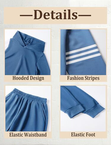 Boy Clothes Long Sleeve Striped Hoodie Sweatshirts Top and Pants Fall Winter Kids Boys 2 Pieces Outfits Sets 3-8 Years in Saudi Arabia