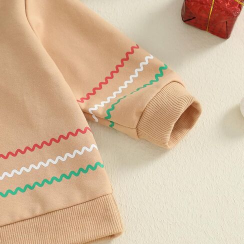 Gingerbread Man Outfit Baby Boy Girl Toddler Kids Halloween Christmas Clothes Hooded Sweatshirt Fuzzy Pants Set in Saudi Arabia