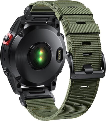 متوافق مع Garmin Fenix ​​5X/7X/Tactix 7 pro، سوار ساعة Quickfit من النايلون مقاس 26 مم لـ Garmin Fenix ​​3/3 HR، Fenix ​​5X Plus/6X/6X Pro/Tactix/Descent MK1/D2 Delta PX/D2 Charlie، أسود in Kuwait