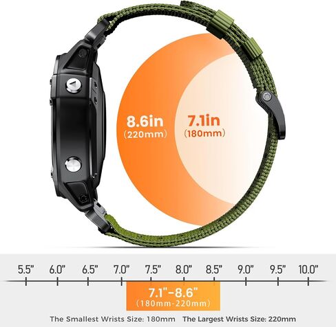 متوافق مع Garmin Fenix ​​5X/7X/Tactix 7 pro، سوار ساعة Quickfit من النايلون مقاس 26 مم لـ Garmin Fenix ​​3/3 HR، Fenix ​​5X Plus/6X/6X Pro/Tactix/Descent MK1/D2 Delta PX/D2 Charlie، أسود in Kuwait