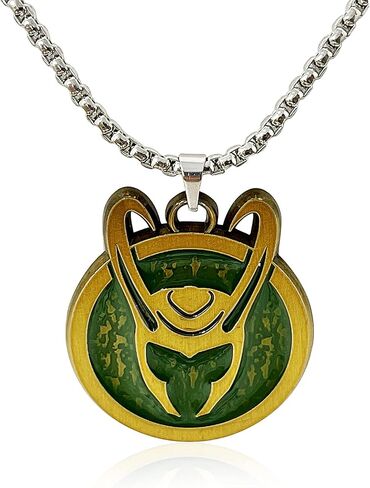LOKI HELMET NECKLACE, Ladies Officially Licensed Marvel Disney+ Women LOKI Helmet SYMBOL Pendant Necklace in Saudi Arabia