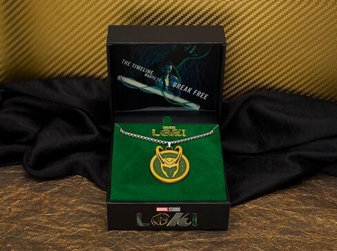 LOKI HELMET NECKLACE, Ladies Officially Licensed Marvel Disney+ Women LOKI Helmet SYMBOL Pendant Necklace in Saudi Arabia