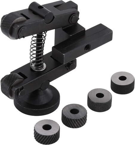 Knurling Tool for Metal Lathe, Linear Knurl Tool, Lathe Adjustable Shank with 4 Wheel, Adjustable Force Spring Action Knurling Tool, for Lathe Machine Quick Change Tool in Saudi Arabia