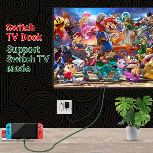 كابل Boreguse USB C إلى HDMI لجهاز Nintendo Switch/Switch Oled، قاعدة تبديل 2M/6.6FT مع إخراج 1080P@60 هرتز، منفذ شحن PD 100W، محول USB C إلى HDMI لأجهزة الكمبيوتر المحمول والكمبيوتر اللوحي والهاتف المحمول وSteamDeck in Saudi Arabia