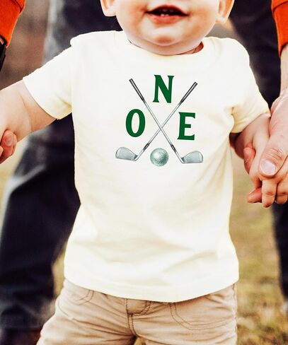 One Golf Sticks Matching Family 1st Birthday Shirts Golf Themed Kids Birthday Party Tee - Sold Individually in Saudi Arabia