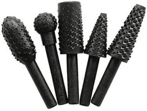 5pcs مجموعة الدوران لدغية للنحت والطحن ، وأدوات ملفات دوارة العمل لمشاريع DIY والحرف (أسود) in Saudi Arabia