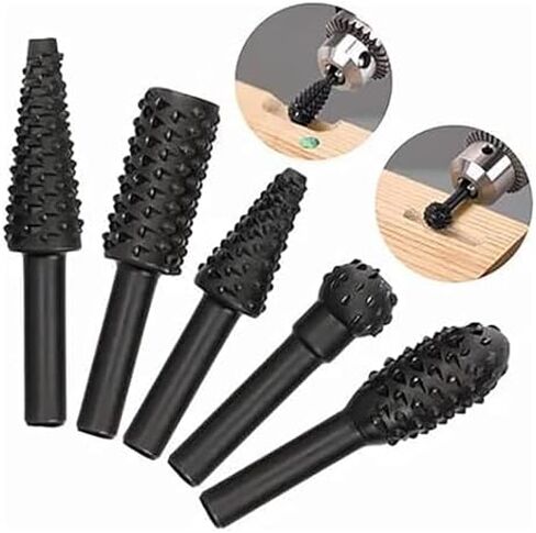 5pcs مجموعة الدوران لدغية للنحت والطحن ، وأدوات ملفات دوارة العمل لمشاريع DIY والحرف (أسود) in Saudi Arabia