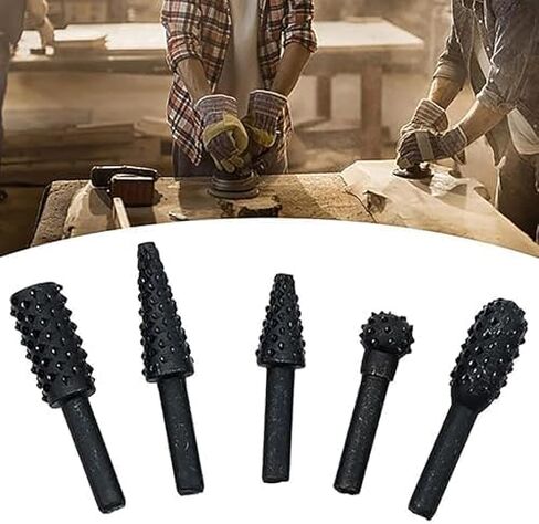 5pcs مجموعة الدوران لدغية للنحت والطحن ، وأدوات ملفات دوارة العمل لمشاريع DIY والحرف (أسود) in Saudi Arabia