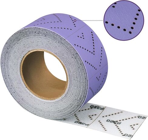 Purple Ceramic Sandpaper Roll 320 Grit 2-3/4" x 13 Yard | Multi-Hole, Hook and Loop Backing, Continuous Longboard Sand Paper for Automotive, Wood, Metal Sanding in Saudi Arabia