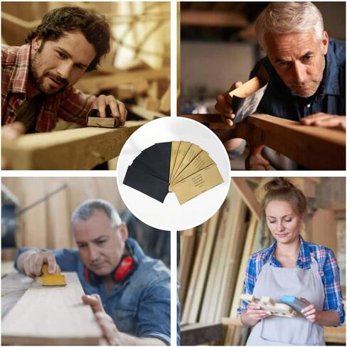 Abrasive Dry Wet Waterproof Sandpaper Sheets Assorted Grit of 120/150/180/220/240/280 for Furniture, Hobbies and Home Improvement, 10 Sheets (9 x 3.6 Inch) in Saudi Arabia
