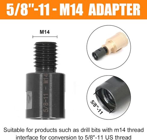 2Pcs Thread Adapter, 5/8in to M14, M14 to 5/8in, for Lathe Drill, with Power Tools in Saudi Arabia
