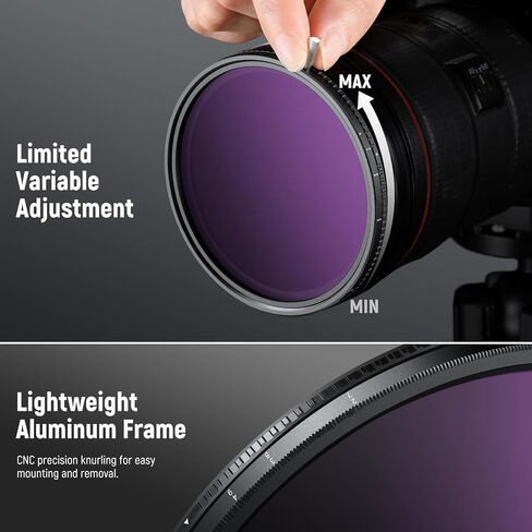 Neewer 2 في 1 الألوان الحقيقية 82 مم متغير ND & CPL Filter ND2-512 (1-9 توقف) ، مرشح عدسة ND32 المغناطيسية ، مرشح عدسة الكاميرا المحايدة متعددة الكثافة ، لا تحول لون/لا X Cross/No Vignetting in Saudi Arabia