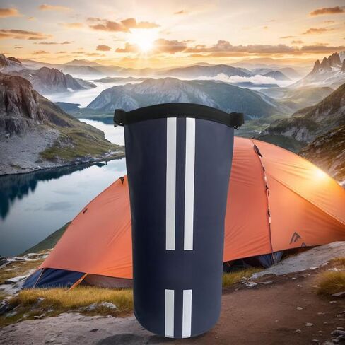 Outdoor Camping Water Bucket, Tent Sandbag with Roll-Top Closure, Black in Saudi Arabia