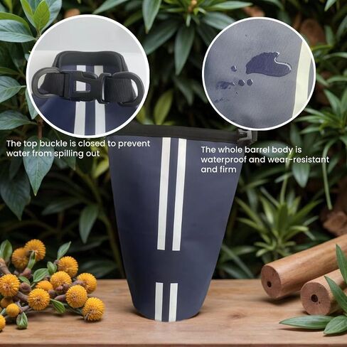 Outdoor Camping Water Bucket, Tent Sandbag with Roll-Top Closure, Black in Saudi Arabia