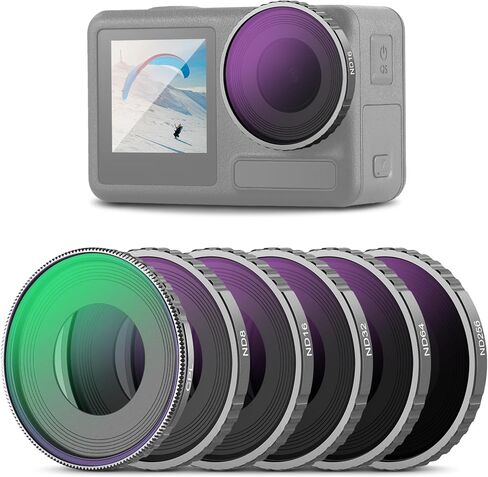 مجموعة مرشح Neewer 6 Pack ND متوافقة مع DJI Osmo Action 5 Pro/Action 4 ، HD HD Pantical Glass CPL + ND8 + ND16 + ND32 + ND64 + ND256 Action Camera Carens Excensions ، FL-N70 in Saudi Arabia