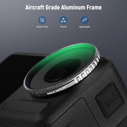 مجموعة مرشح Neewer 6 Pack ND متوافقة مع DJI Osmo Action 5 Pro/Action 4 ، HD HD Pantical Glass CPL + ND8 + ND16 + ND32 + ND64 + ND256 Action Camera Carens Excensions ، FL-N70 in Saudi Arabia
