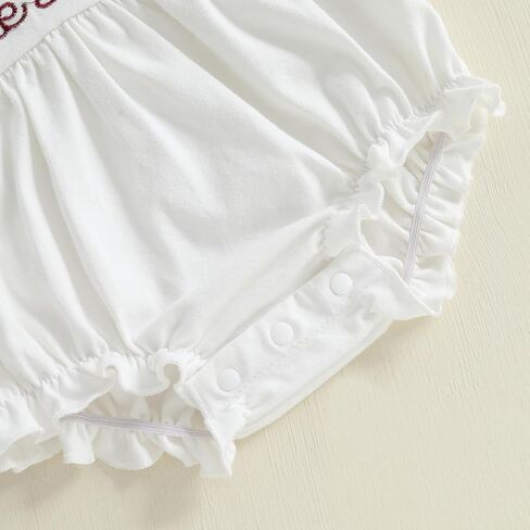 Baby Girl Football Outfit Go Team Embroidery Ruffled Sleeveless Overalls Romper Infant Bodysuit Newborn Summer Clothes in Kuwait