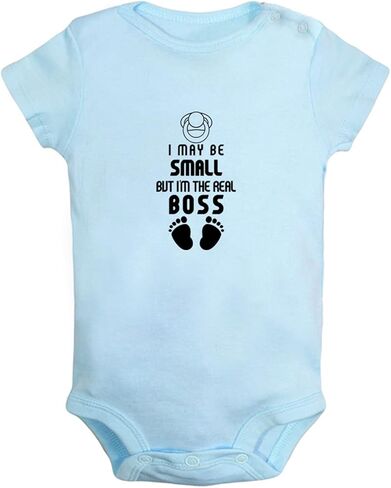 iDzn I May Be Small But I'm the Real Boss Funny Bodysuits, Newborn Baby Romper, Infant Jumpsuits, 0-24 Months Babies Outfits in Saudi Arabia