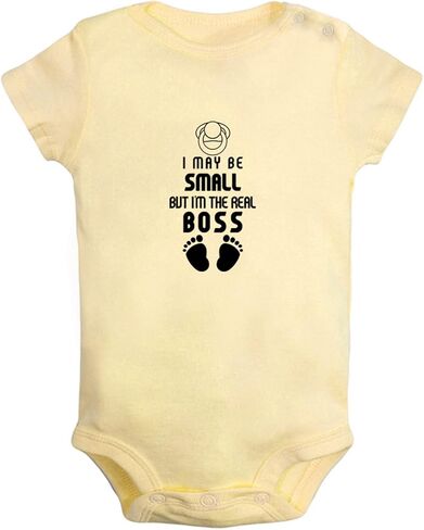 iDzn I May Be Small But I'm the Real Boss Funny Bodysuits, Newborn Baby Romper, Infant Jumpsuits, 0-24 Months Babies Outfits in Saudi Arabia