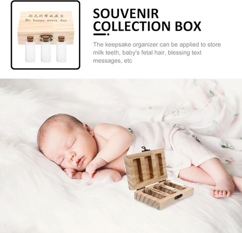 IMIKEYA Box Lanugo Umbilical Cord Preservation Wooden Keepsake Box Keepsake es for Tooth Umbilical Cord Preserving Fetal Hair Preservation in Saudi Arabia