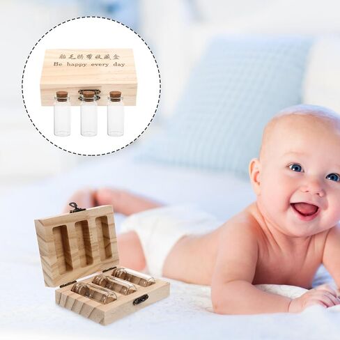 IMIKEYA Box Lanugo Umbilical Cord Preservation Wooden Keepsake Box Keepsake es for Tooth Umbilical Cord Preserving Fetal Hair Preservation in Saudi Arabia