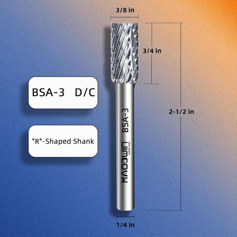 SC-3 Double Cut Tungsten Carbide Rotary Burr 3/8" Cutting Diameter 3/4" Length 1/4" Shank Deburring Tools High-Speed Metal/Wood Grinding, Carving, and 3D Contouring in Saudi Arabia