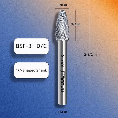 SA-3 TUNGSTEN CARBIDE ROTARY BURS 1/4 "Shank مزدوج قطع دوارة أسطوانية كربيد قطع قطع طاحونة من أجل نحت طحن النشوة المعدنية ونقش in Kuwait